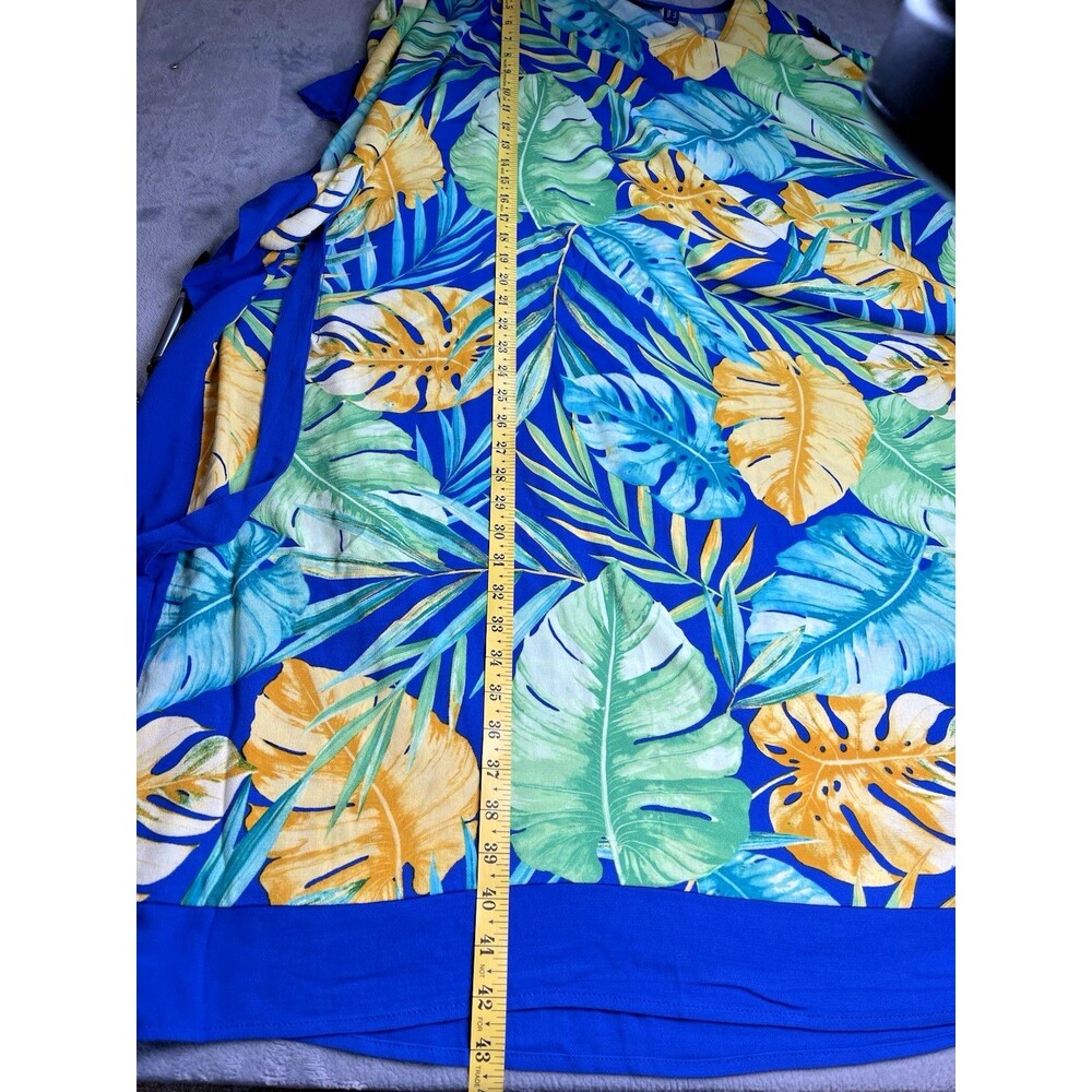 d &Co beach NEW tropical cover up dress with waist tie Large summer vacation - Picture 3 of 7
